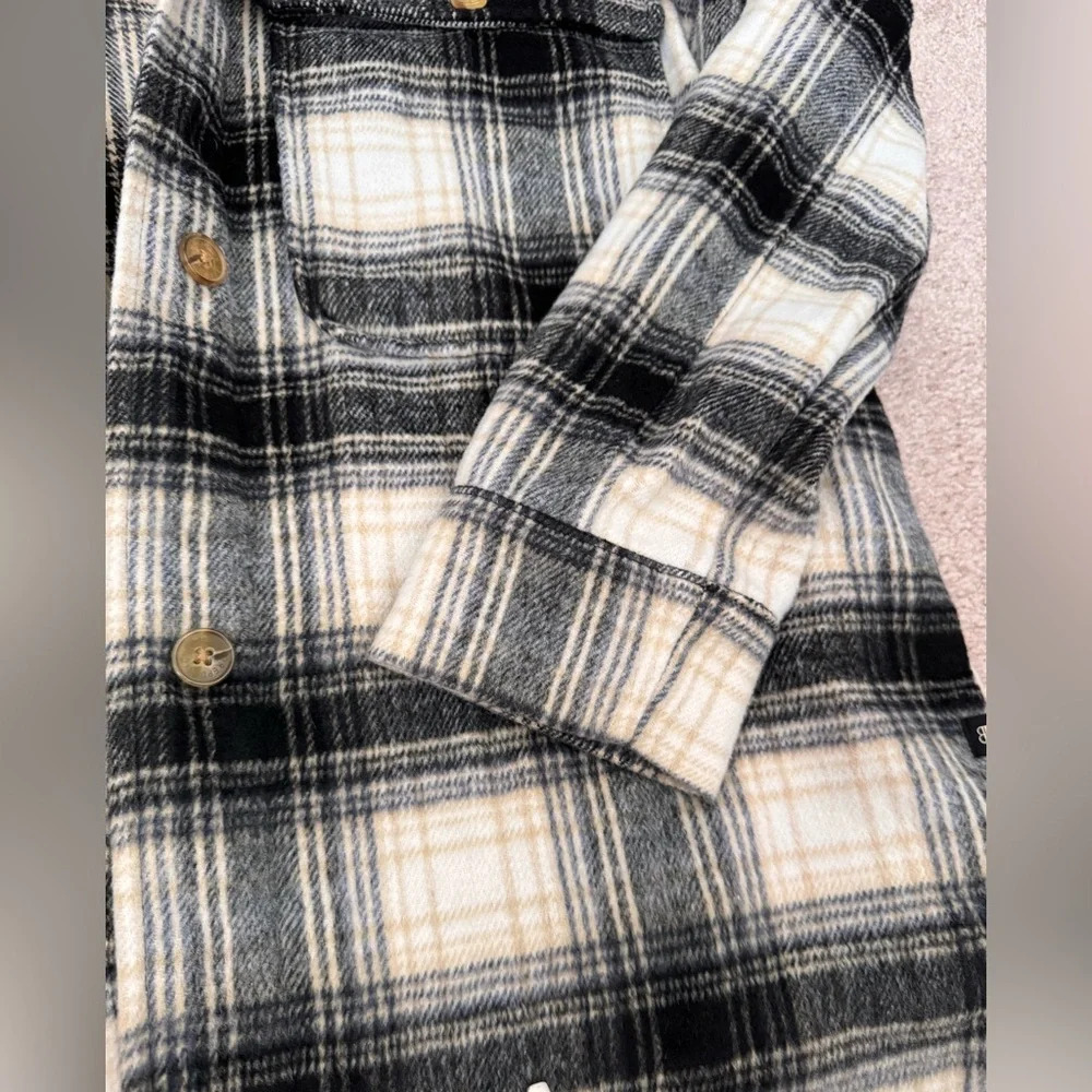 Banana Republic Women Plaid Flannel Shirt Jacket wWith Pockets Button Up SMALL - Picture 11 of 16